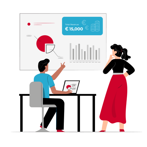 Customer-experience Homme et une femme qui étudient l'expérience client