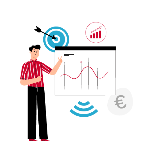 Homme faisant une présentation sur le market disruption