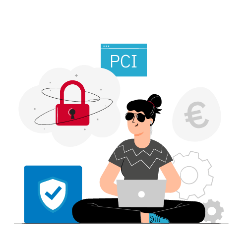 Securite-conformite Femme sécurisant les paiements digitaux